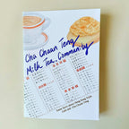 Zine cover with food illustration and text 'Cha Chaan Teng Milk Tea. Community' set again an image of a menu.