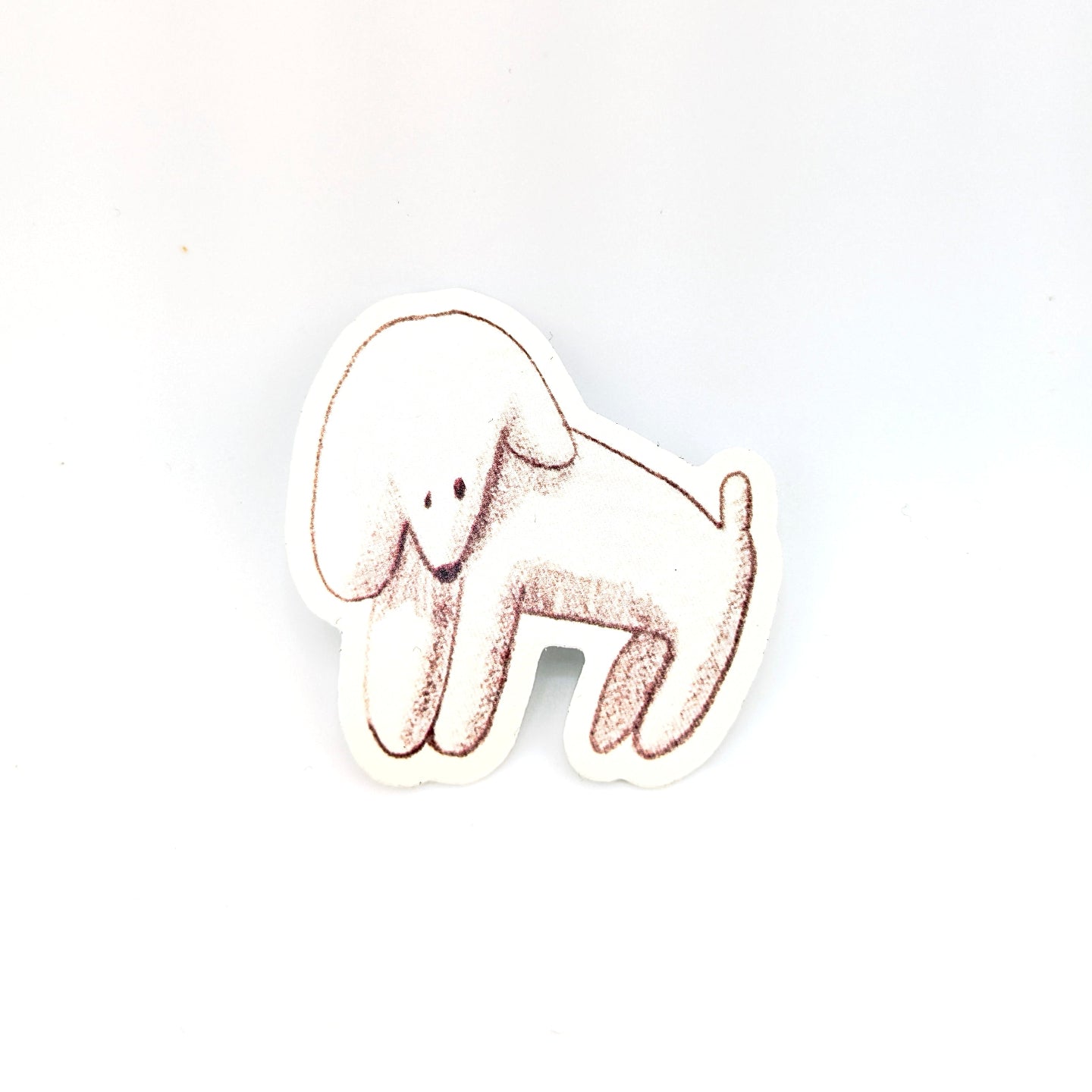 Dog illustration vinyl sticker in light yellow.