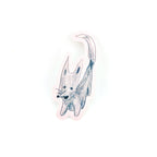 Fox illustration vinyl sticker in pink.