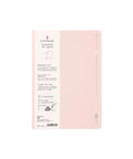 A Kleid Notes paper notebook in light pink, showing the back cover with product details, text, and a barcode on a plain white background.