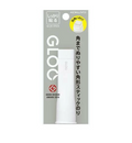 White glue stick with grey back card on white background.