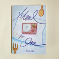 Book with text Meal for One set on light yellow background