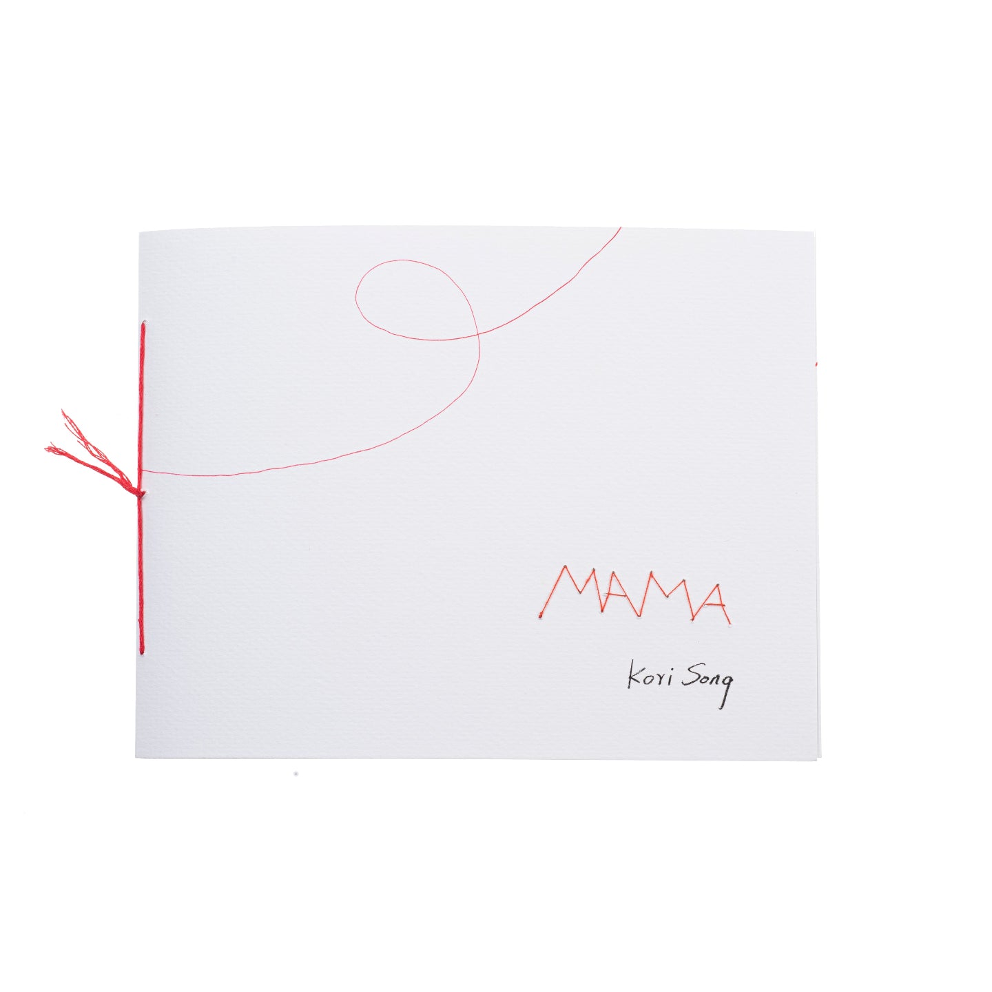 Book cover sewed with red thread.