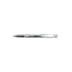 Transparent plastic fountain pen on white background.