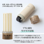 Collage of cream white privacy stamp images with cap on and cap off.