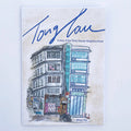 Zine cover with architecture illustration and text " Tong Tau A story of Thirty Houses Neighbourhood" on white background.