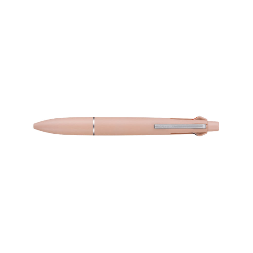 Multi-colour pen in coral on white background.
