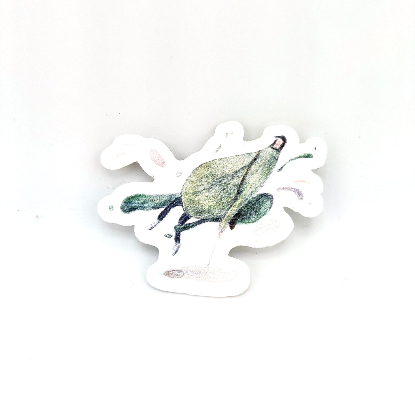 Vinyl sticker with illustration on white background.